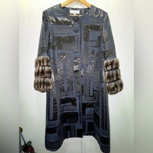 Quin & Donnelly Autumn/Winter Collection 2009 Retro Fitted Blue & Black Coat Y2K